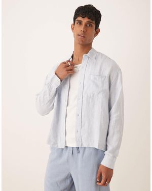 Abercrombie & Fitch – langärmliges hemd aus leinen - Weiß