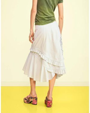 Desigual Asymmetric Midi Skirt - Yellow