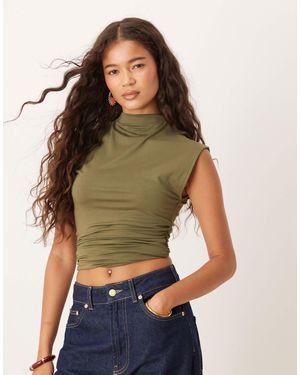 ASOS Top long cintré sur les côtés en modal effet peau - Vert