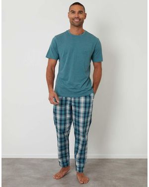 Threadbare Check Pyjama Set - Blue