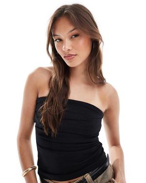 Brave Soul Cotton Jersey Bandeau Top - Black