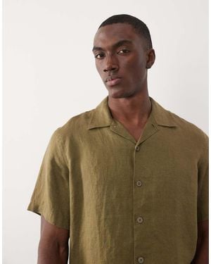 Paul Smith Short Sleeve Casual Fit Linen Shirt - Brown