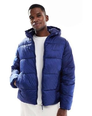 Jack & Jones Hooded Puffer Jacket With Sheen - Blue