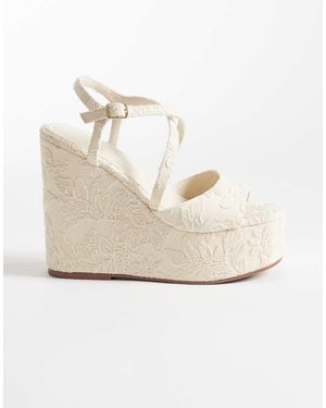 ASOS Trista Floral Lace Wedges - White