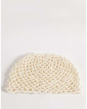 South Beach Crochet Sequin Festival Cap - Natural