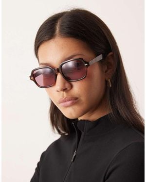 ASOS Square Frame Tort Sunglasses With Lens - Black