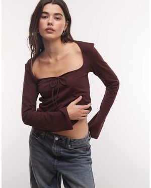 Monki Top Acampanado De Manga Larga En - Negro