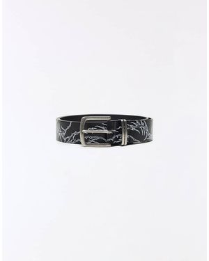Bershka Printed Belt - White