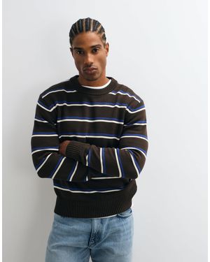 Mango Leichter strickpullover mit en streifen - Blau