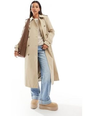 Mango Gabardina Larga Premium De - Neutro - Blanco
