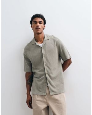 ASOS Relaxed Revere Texture Shirt - Gray