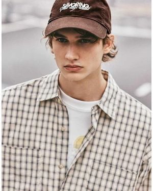 Pull&Bear Savoring Embroidered Cap - Grey