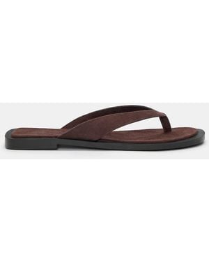 Pull&Bear Platte Sandalen - Bruin