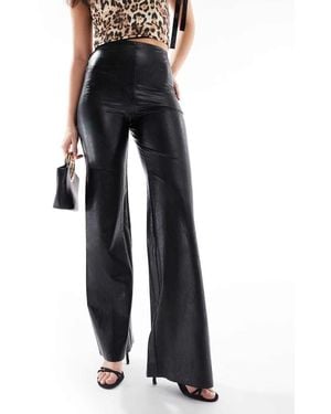 Commando Faux Leather Wide Leg Pant - Black