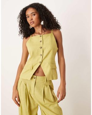 Mango Hoogsluitend Gilet - Geel