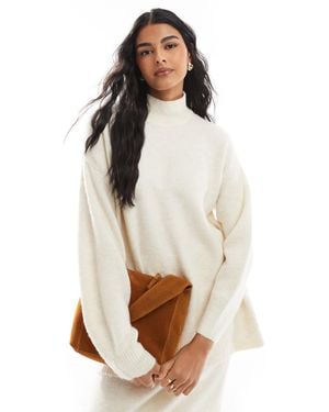 Vero Moda Oversized Roll Neck Jumper - White