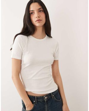 Jdy Camiseta Blanca De Canalé De -Blanco - Neutro