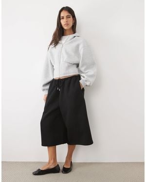 ASOS Wide Leg Jogger Bermuda Short Co-Ord - White