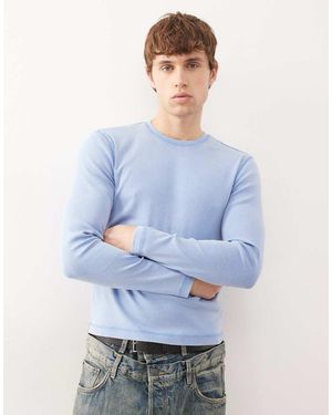 Weekday Long Sleeve Rib Top - Blue