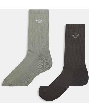 adidas Originals 2 Pack Of Crew Socks - Grey