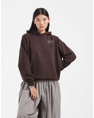 Hollister Oversized Graphic Hoodie - Brown