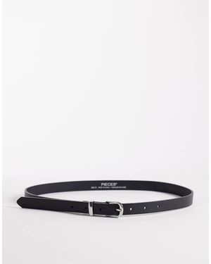 Pieces Skinny Riem Van Imitatieleer - Wit