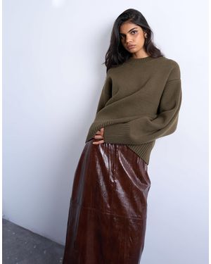 TOPSHOP Pull ras - Marron