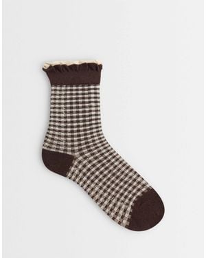 ASOS Oberteil mit vichy-muster und volant - Weiß