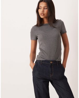 Aware – geripptes t-shirt - Grau