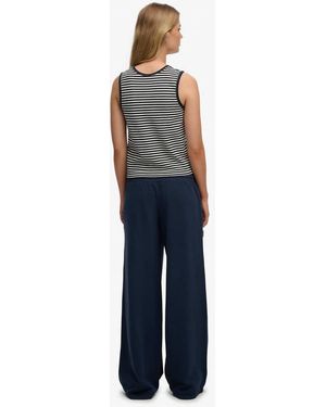 Superdry Essential Logo Wide Leg Joggers - Blue