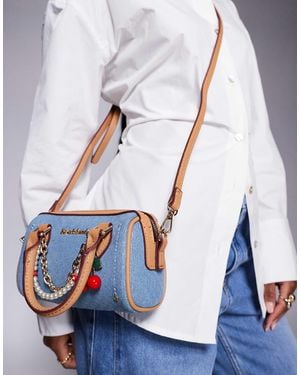 River Island – kleine bowling-tasche aus denim - Weiß