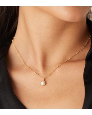 Daisy London Collar De Cadena De Plata De Ley Chapado En Oro De 18 Quilates Con Colgante De Perla De Imitación De - Neutro