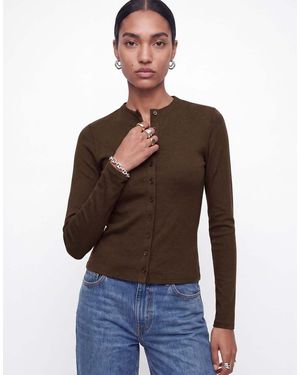 JJXX Mya Stretch Fit High Neck Long Sleeve T-shirt - Brown