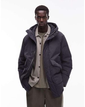 ARKET Minimal Down Hooded Padded Jacket - Blue
