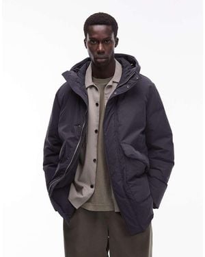 ARKET Minimal Down Hooded Padded Jacket - Blue