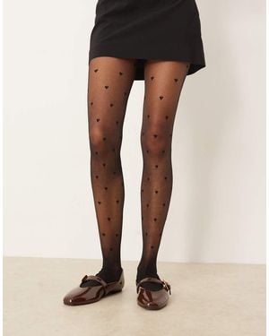 ASOS Panty Met Hartpatroon - Zwart