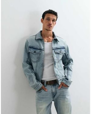 TRUE RELIGION Big T Moto Denim Jacket Co-ord - Blue