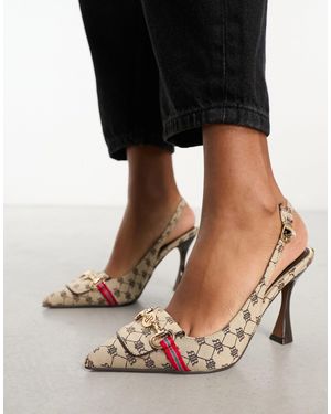 River Island Sling Back Court Heel - Black