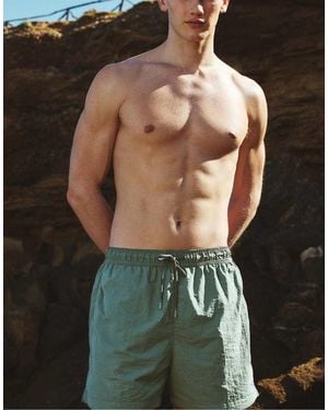 Pull&Bear Elastic Waist Board Shorts - Green