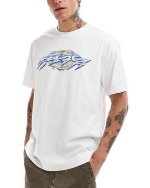 Weekday T-shirt oversize à imprimé graphique - Blanc