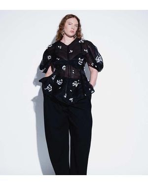 ASOS Curve Tailored Deep Waistband Barrel Trousers With Pleat Detail - Blue
