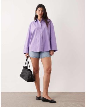 ASOS Oversized Wide Sleeve Shirt - Purple