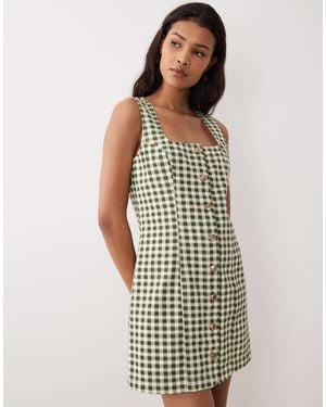 Nobody's Child Harvey Cotton Button Down Mini Dress - Green