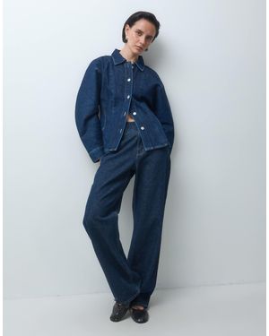 ASOS Denim-hemd mit taillierter taille und kokonärmeln - Blau