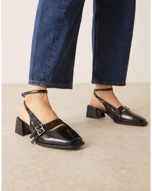 Raid Wide Fit Stacia Sling Back Heeled Mary Janes - Black
