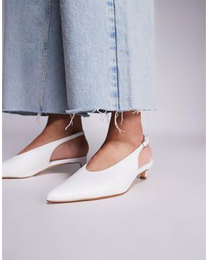 Public Desire Saskia Slingback Kitten Heel Shoes - Gray