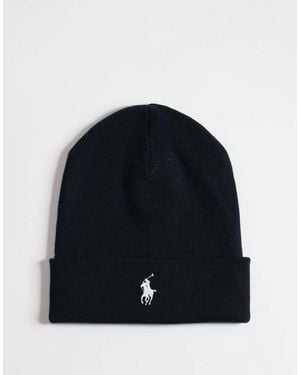 Polo Ralph Lauren Icon Logo Merino Wool Knit Beanie - Blue