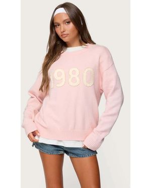 Edikted 1980 Oversized Jumper - Pink