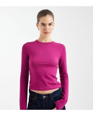 Collusion Baby Tee Met Lange Mouwen - Paars