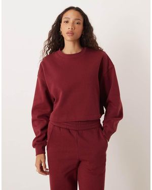 JJXX Cropped Oversized Sweatshirt - Red